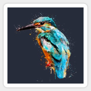 Dramabite Watercolor kingfisher bird artsy artistic painting wildlife Sticker